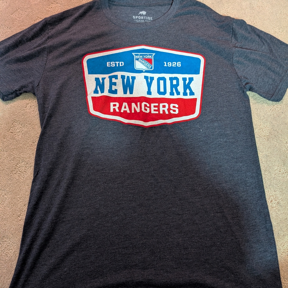 New York Rangers NYR NHL Hockey Vintage Sportiqe T-Shirt Medium
